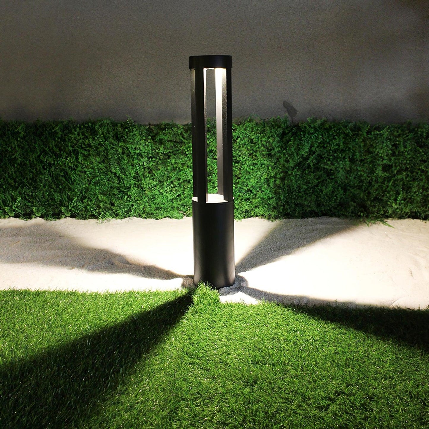 Black Cylindrical Solar Outdoor Post Light