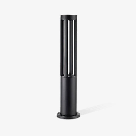 Black Cylindrical Solar Outdoor Post Light