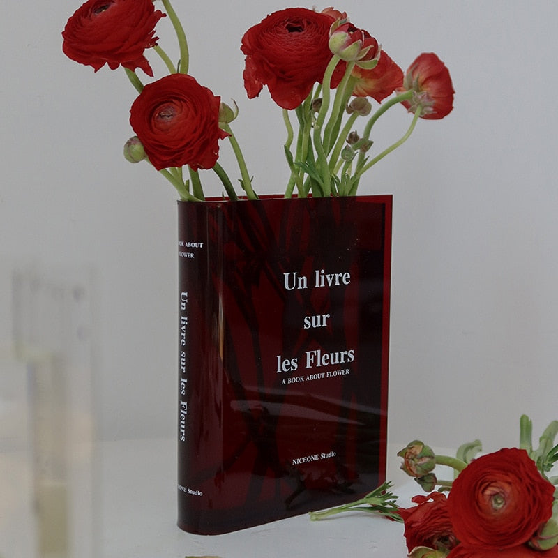 Transparent Book Style Flower Vase