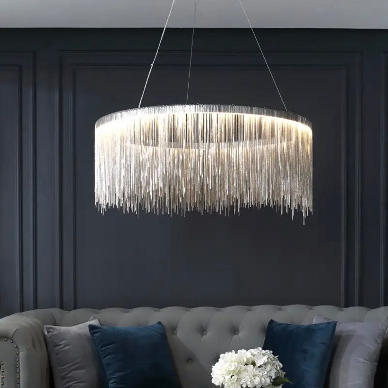 Nyra Round Tassel Chandelier Light