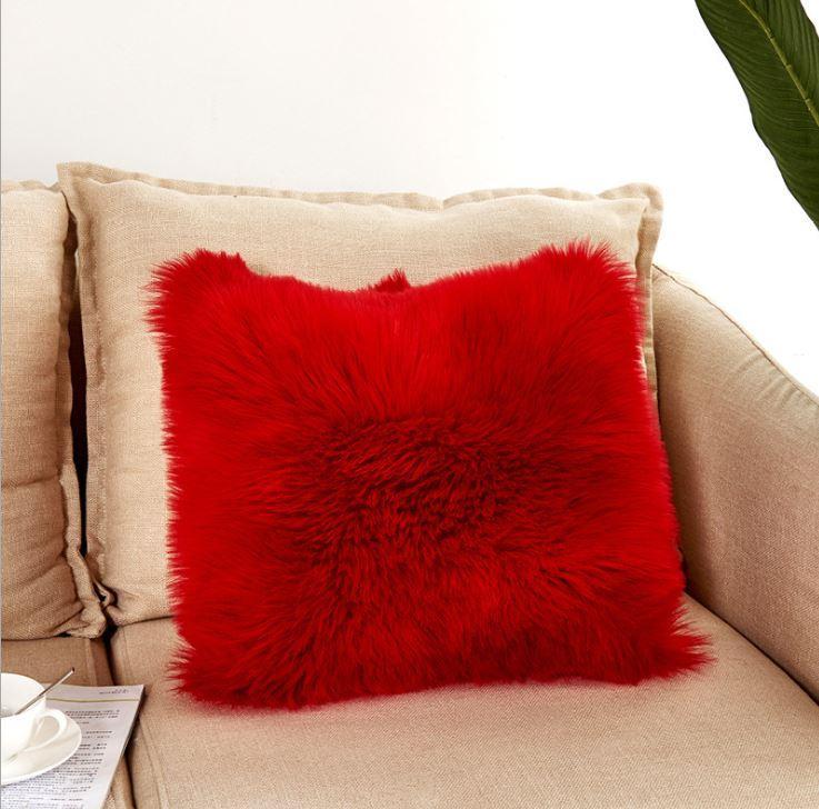 Soft Plush Fur Pillow Cover Case - Nordic Side - 