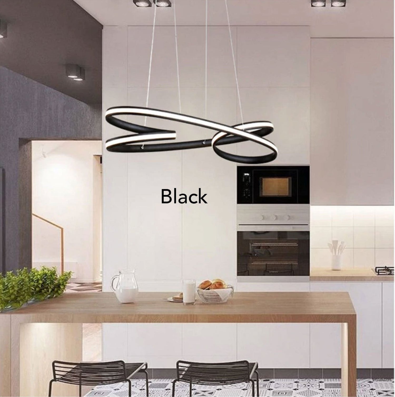 Coffee Black Ribbon Chandelier - Nordic Side - 