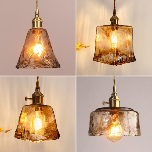 Vintage Hand-Blown Glass Pendant Lights