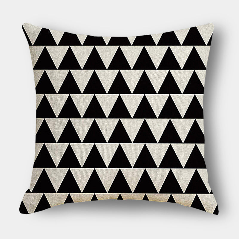 Black And White Triangle Cushions Set