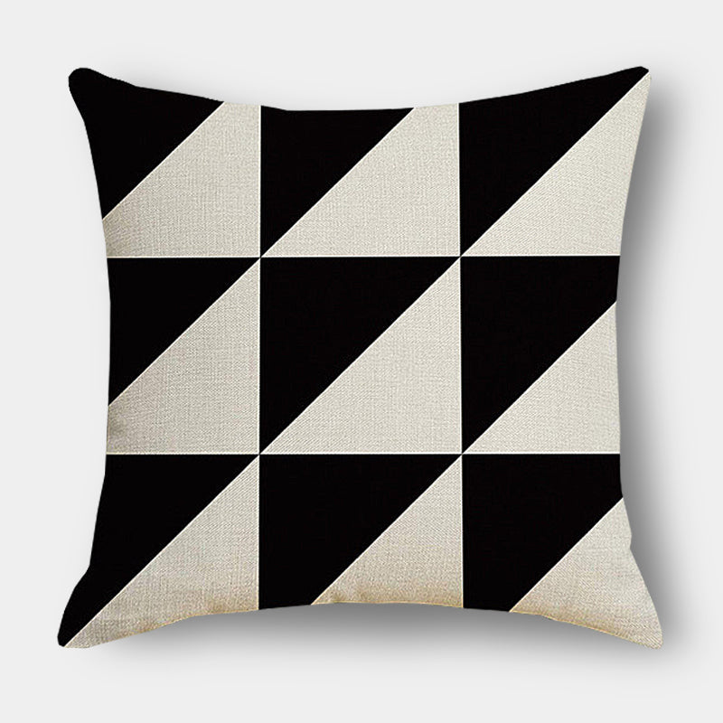 Black And White Triangle Cushions Set