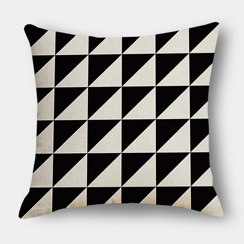 Black And White Triangle Cushions Set