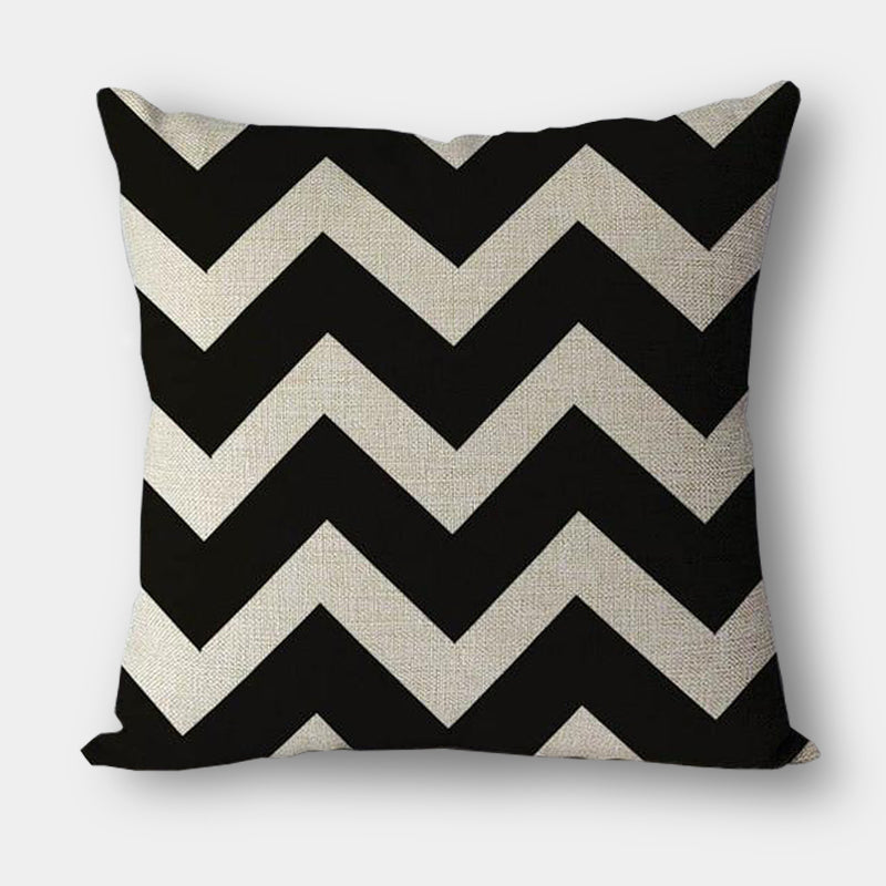 Black and white geometric cushions