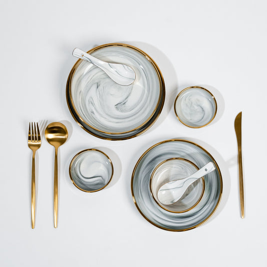 Modern Nordic Golden Border Tableware