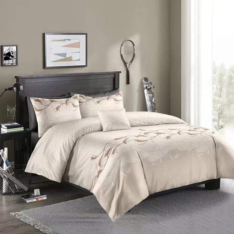 Leafed Up Duvet Cover Set - Nordic Side - bed, bedding, bedroom, duvet