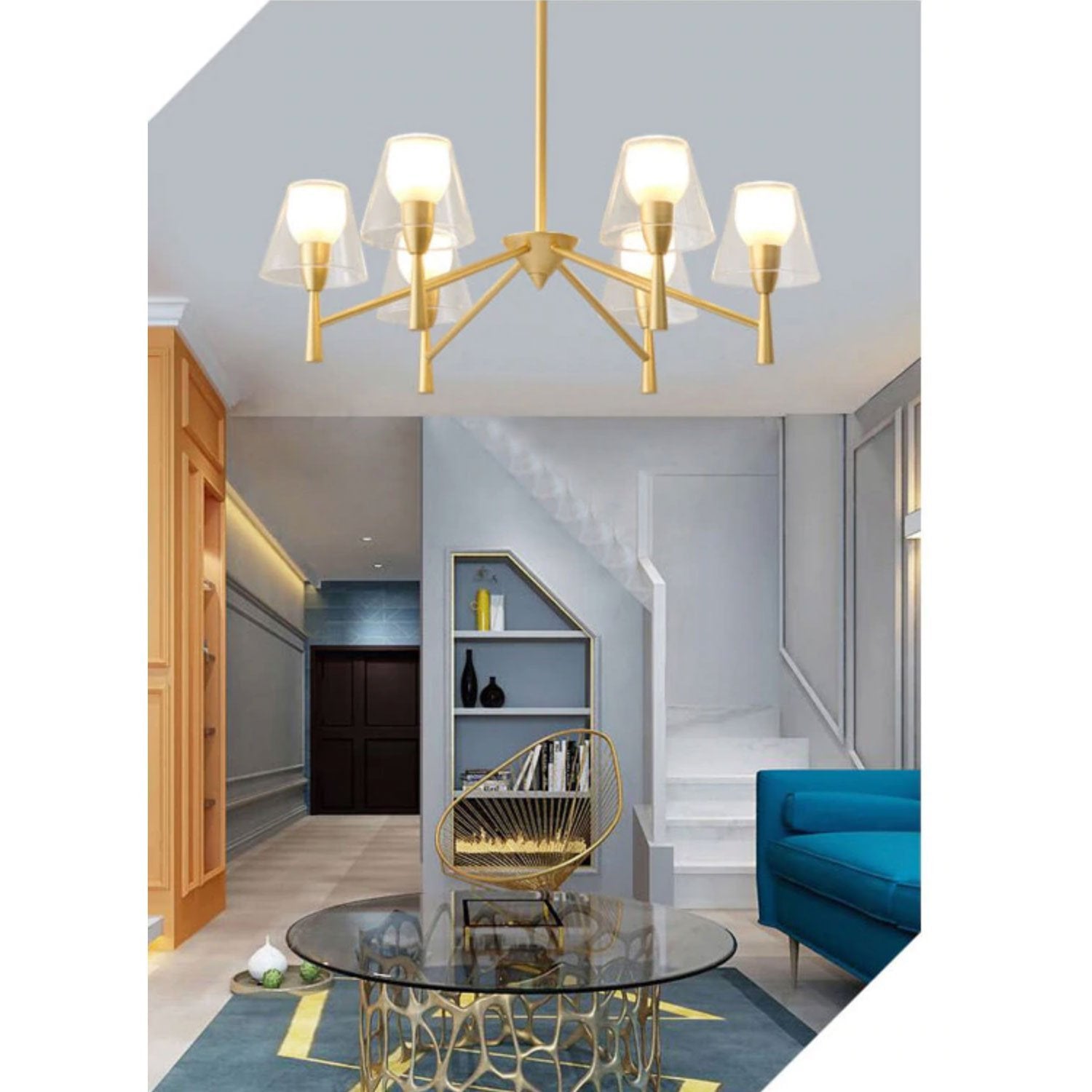 Gold Nordic Chandelier - Nordic Side - 