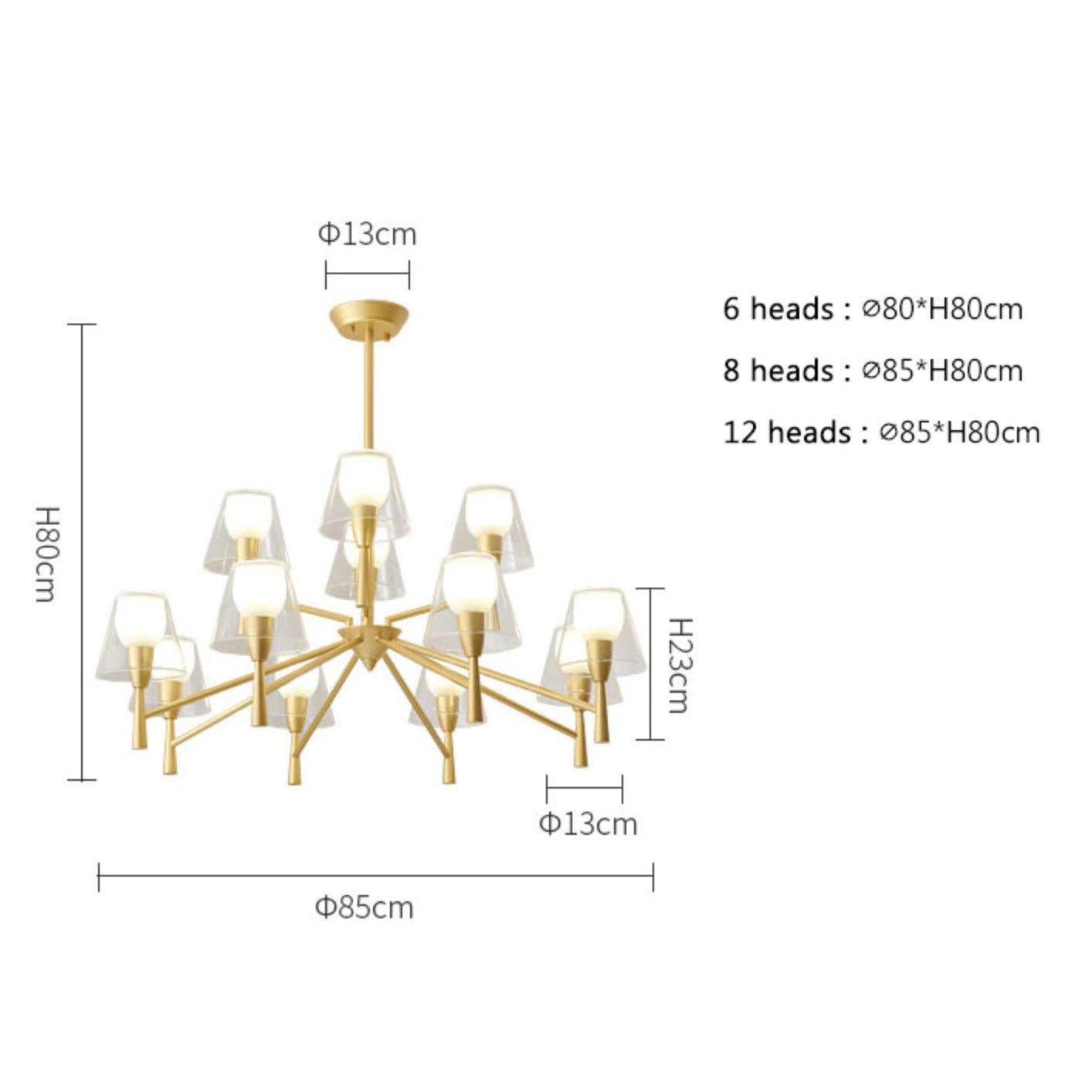 Gold Nordic Chandelier - Nordic Side - 