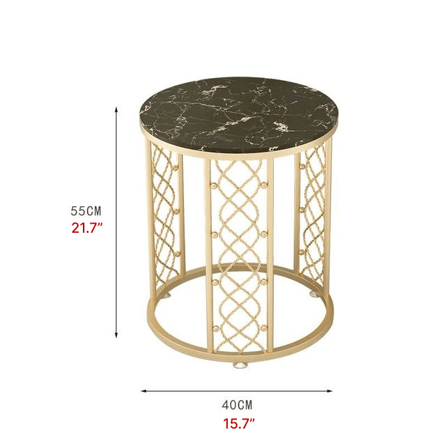 Marble Wrought Round Small Coffee Table