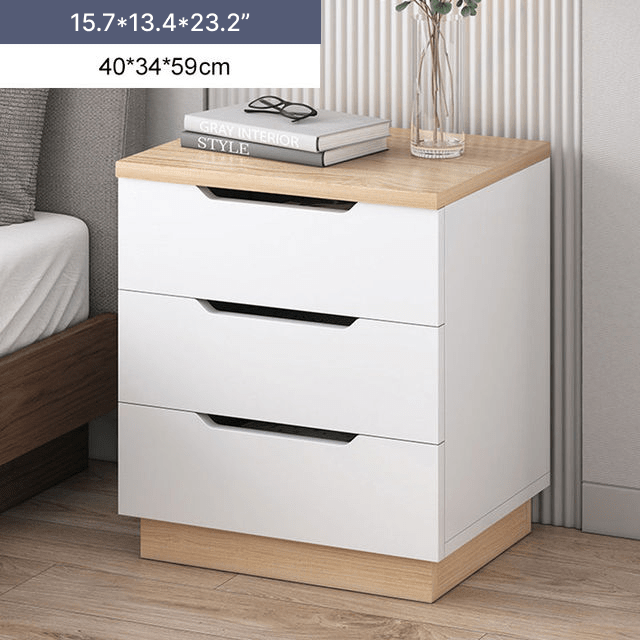 Modern Light Luxury Nightstand made of Wood For Bedroom