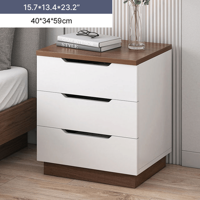 Modern Light Luxury Nightstand made of Wood For Bedroom