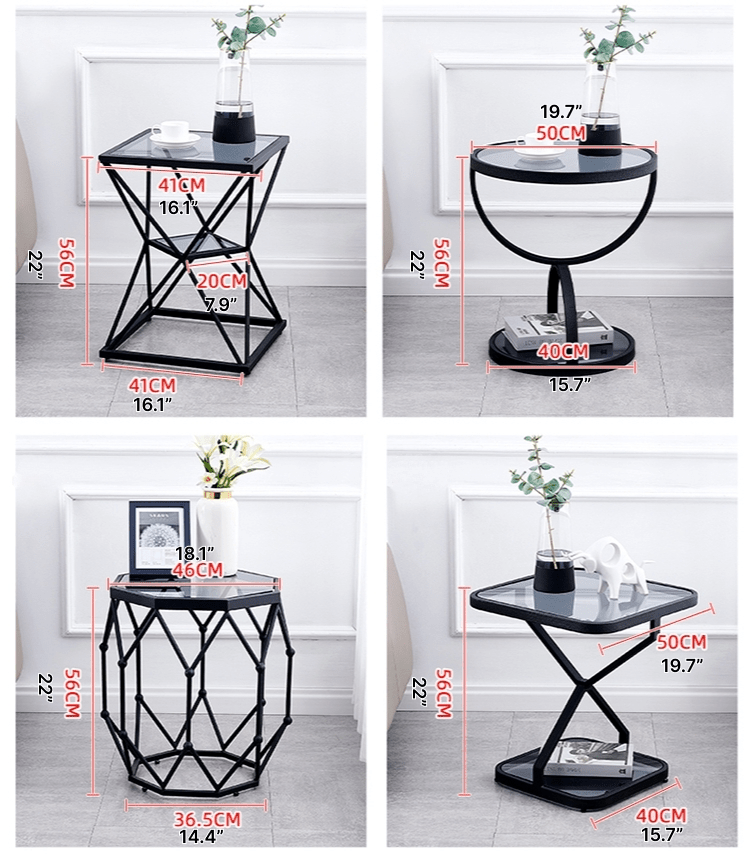 Round Tempered Glass Side Table