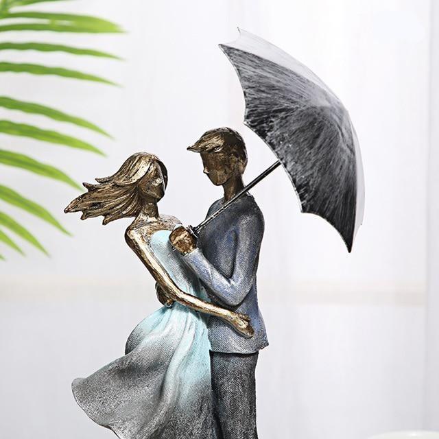 Lovers Artisan-Made Lovers Umbrella Statue