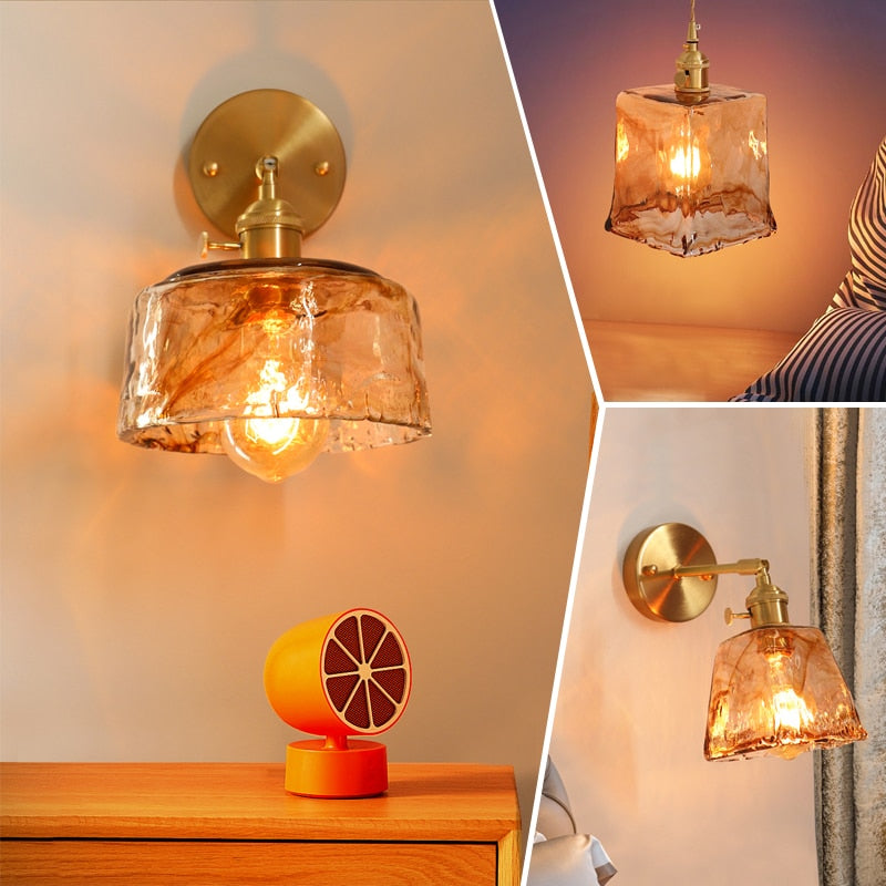 Vintage Hand-Blown Glass Wall Sconces