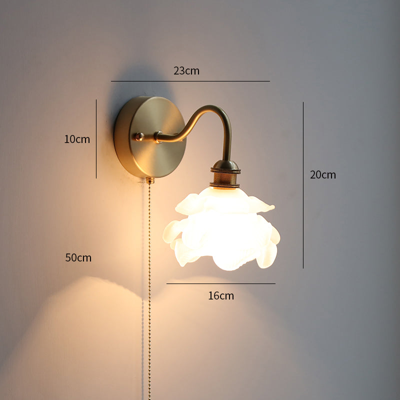 Modern Style Ceramic Pull Chain Wall Light