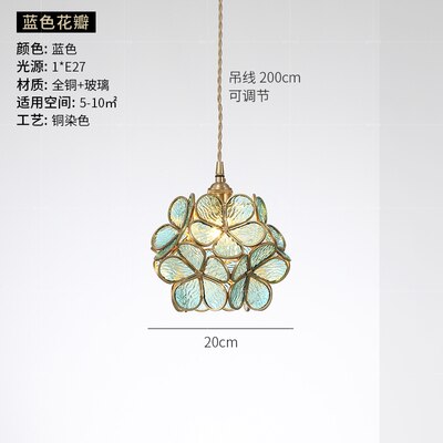 Vintage Glass Stone Flower Ceiling Light N READY