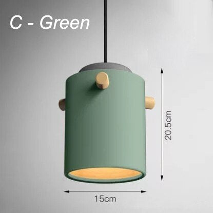 Wooden Bucket Pendant Lights Fixture