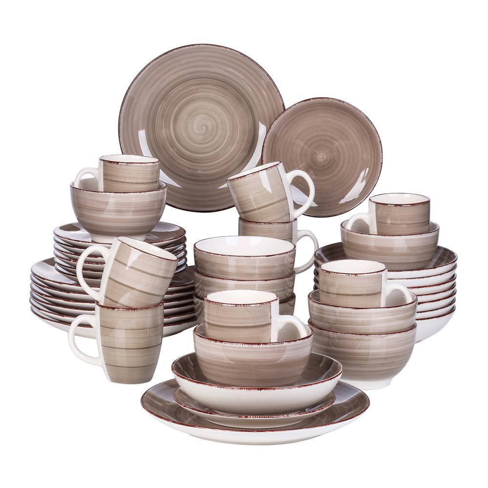 Bella-C 40-Piece Porcelain Dinnerware Set - Nordic Side - 40, BellaC, Dinner, Dinnerware, for, Person, Piece, PlateBowlMug, PlateDessert, PlateSoup, Porcelain, Service, Set, Vancasso, with