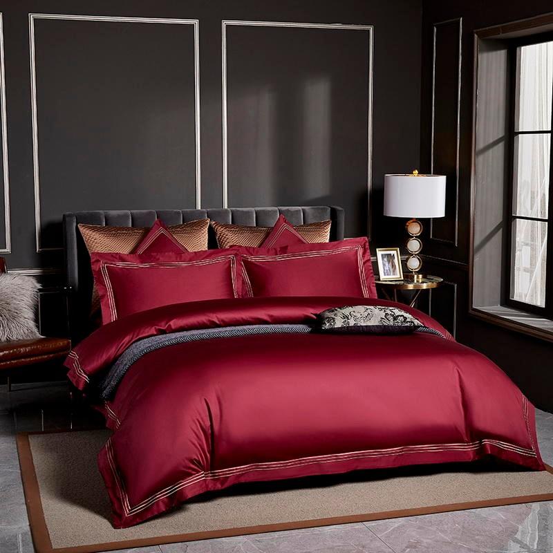 Red Luxury Egyptian Cotton Duvet Set