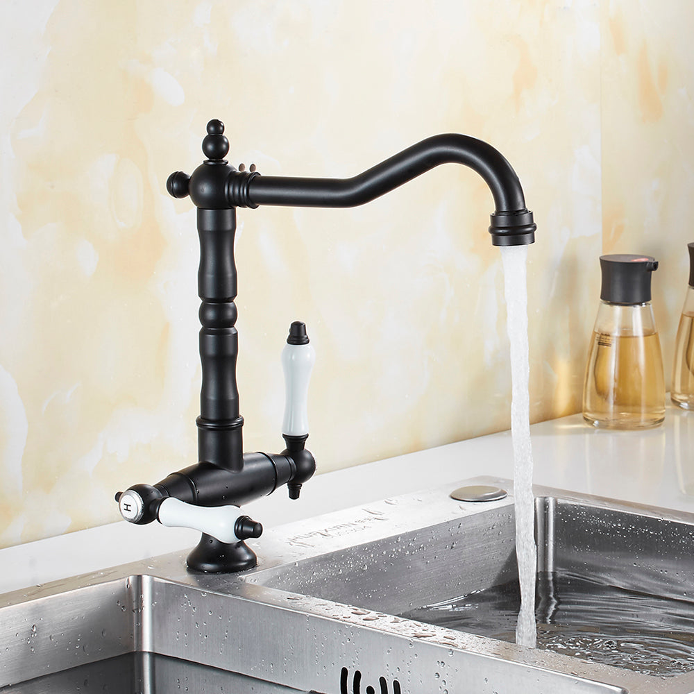 Two-Handle Rustic Brass Faucet