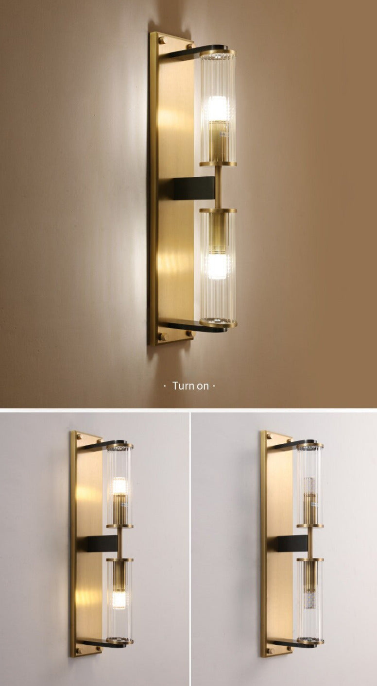 Tereza - Copper & Glass Column Wall Sconce