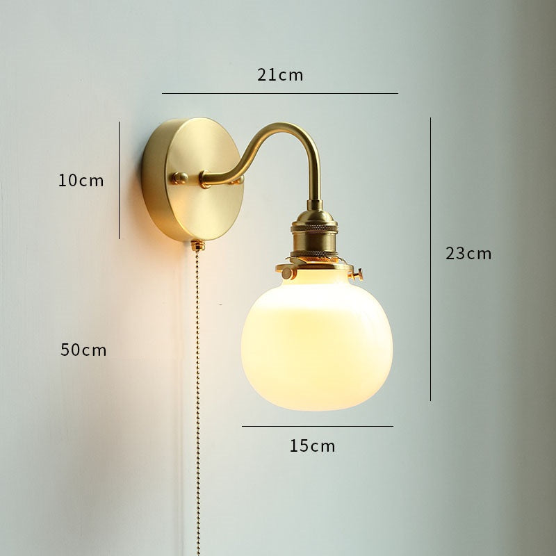 Modern Style Ceramic Pull Chain Wall Light