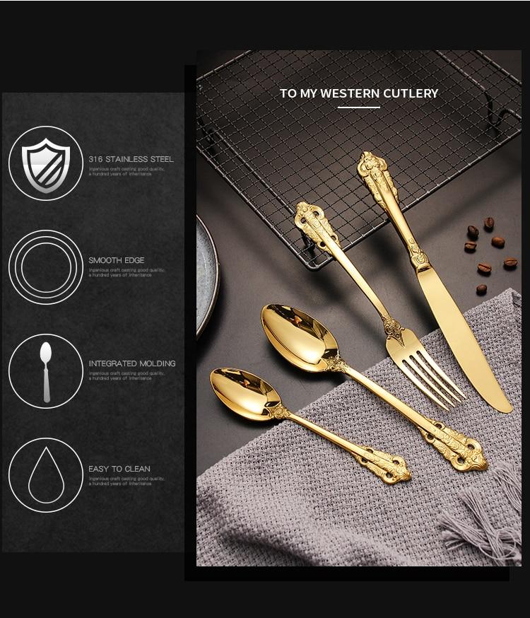 Luxury Elegant Gold & Silver Flatware Set