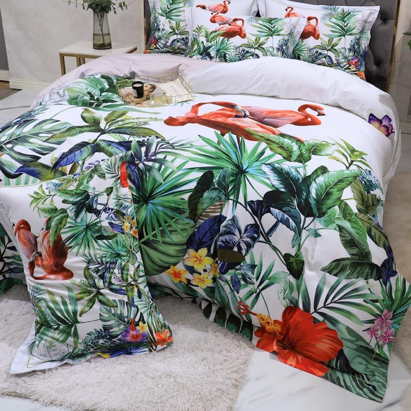 Flamingo & Leaves Duvet Cover Set