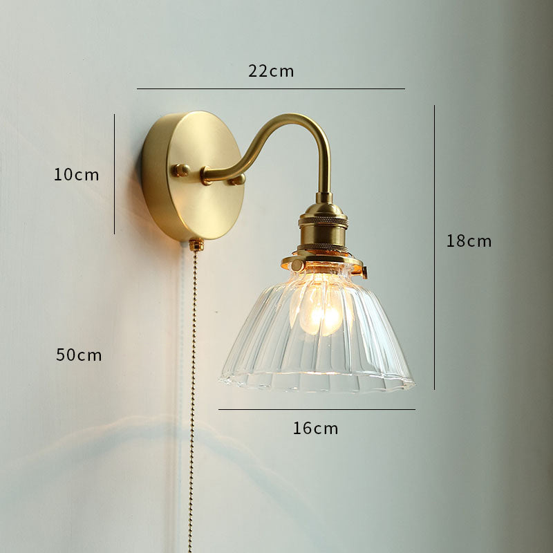 Modern Style Ceramic Pull Chain Wall Light