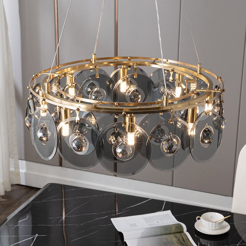 Modern Style Copper Shields Chandelier