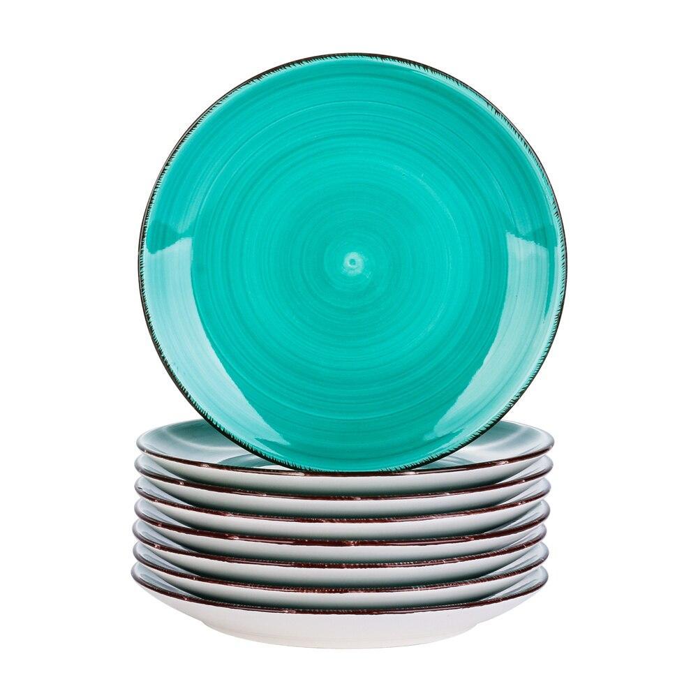 Bella-G 4/8/12-Pieces Porcelain Dessert Plate - Nordic Side - 202025, 4812, BellaG, Ceramic, cm, Dessert, DessertSaladFruitSnack, in, Look, Pieces, Plate, Porcelain, Set, Vancasso, Vintage