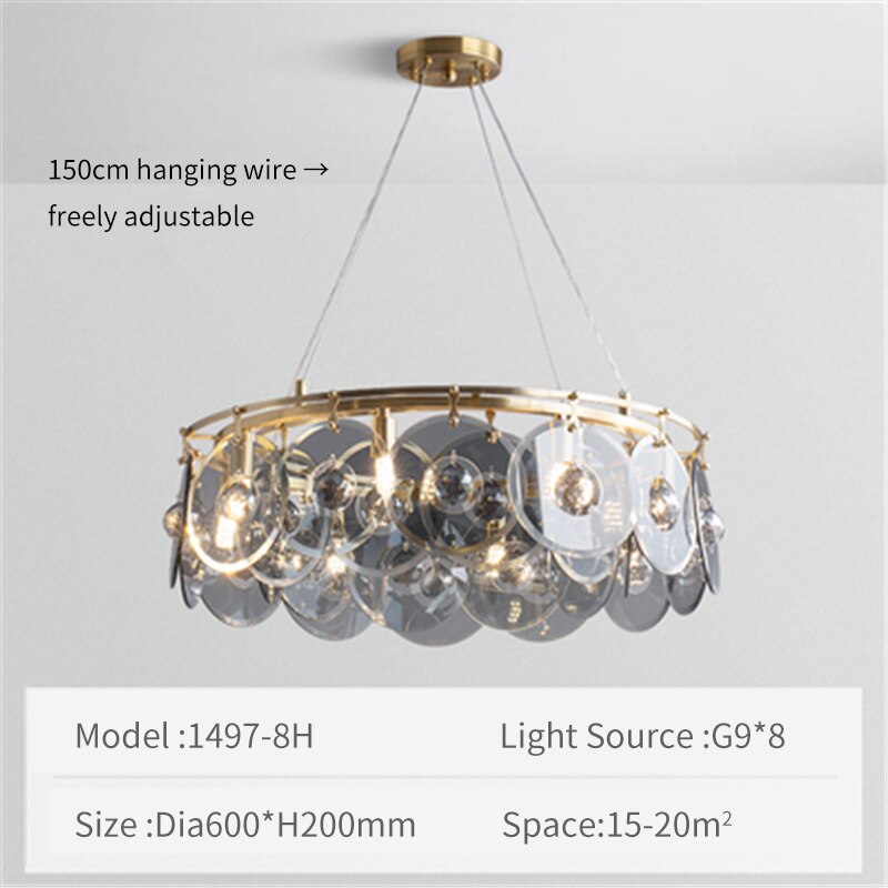 Modern Style Copper Shields Chandelier