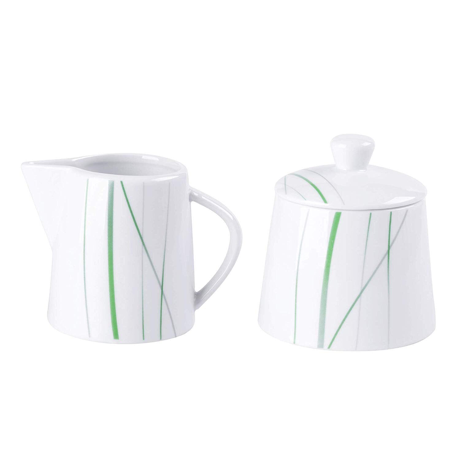 AVIVA Ceramic Porcelain Milk Cream Serving Jug Set Coffee&Tea Creamer&Sugar Bowl Pot Set for Family&Office - Nordic Side - AVIVA, Bowl, Ceramic, CoffeeTea, Cream, CreamerSugar, FamilyOffice, 