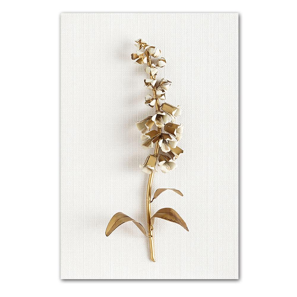 Natural Golden Flowers and Leaves Canvas Poster