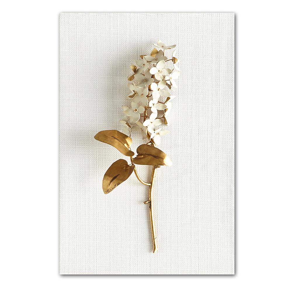 Natural Golden Flowers and Leaves Canvas Poster