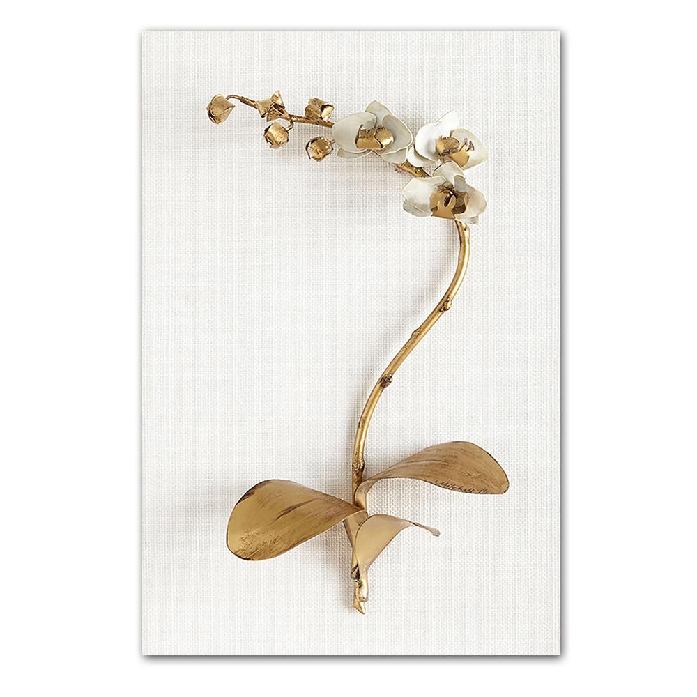 Natural Golden Flowers and Leaves Canvas Poster