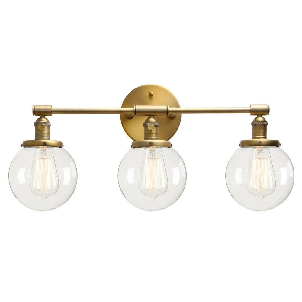 Three-Bulb Deacon Glass Globe Wall Sconce