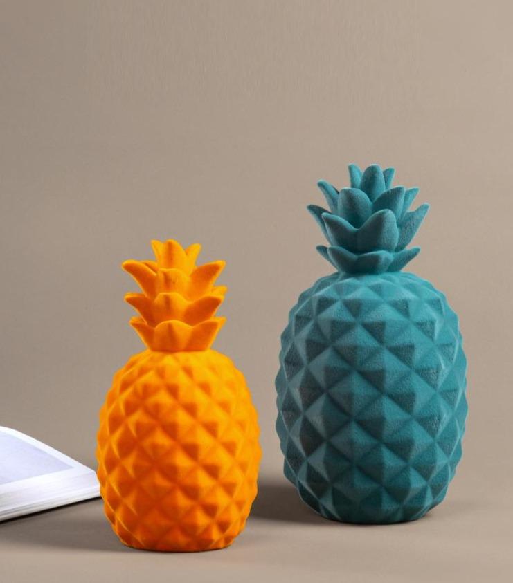 Textured Artisan Pineapple Statue Decor