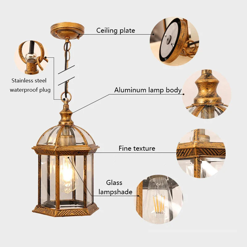 Waterproof Garden Pendant Light Fixture