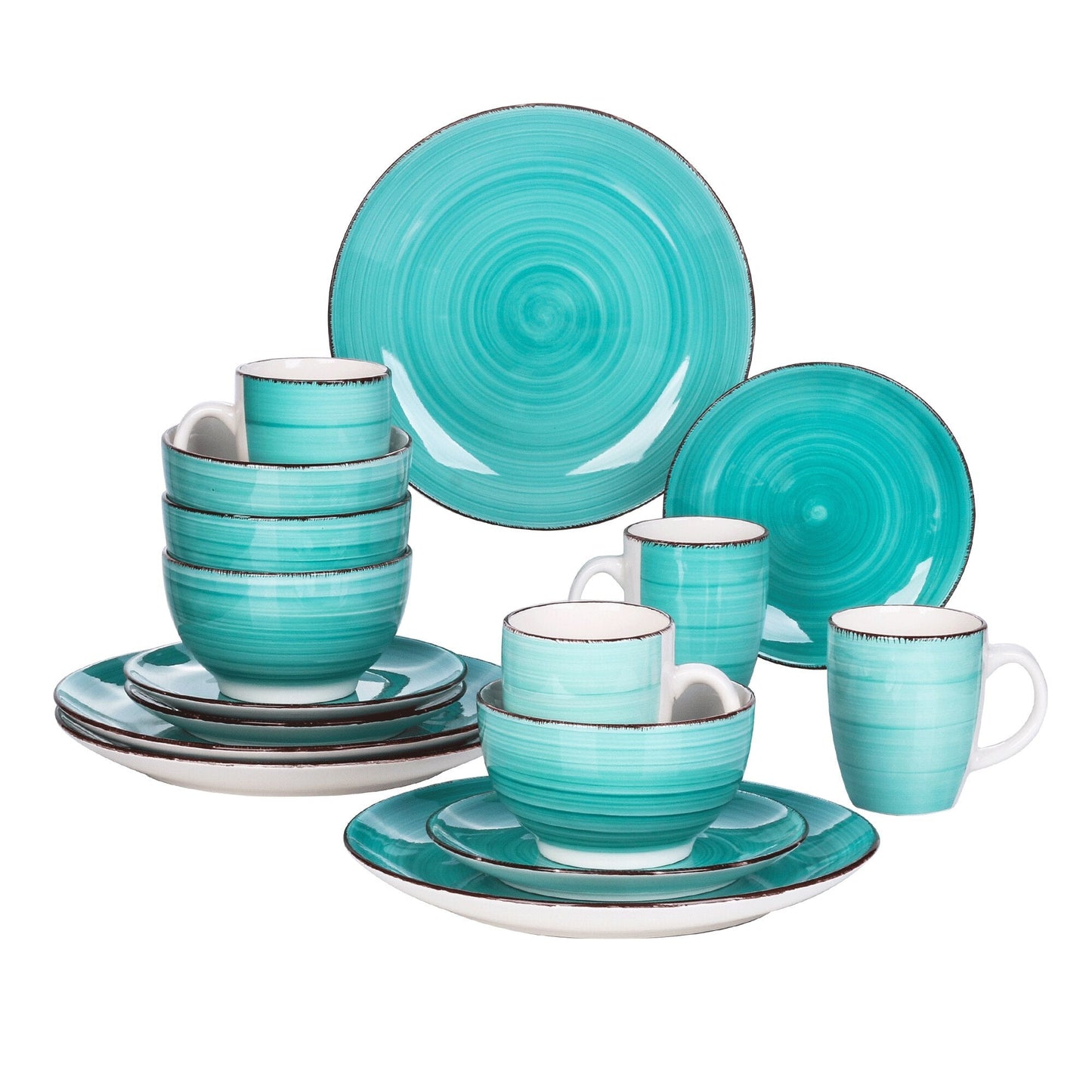 Bella-G 16-Pieces Porcelain Dinner Set - Nordic Side - 16, BellaG, Ceramic, Dinner, Look, Pieces, Plate, PlateBowlMug, PlateDessert, Porcelain, Set, Vancasso, Vintage, with