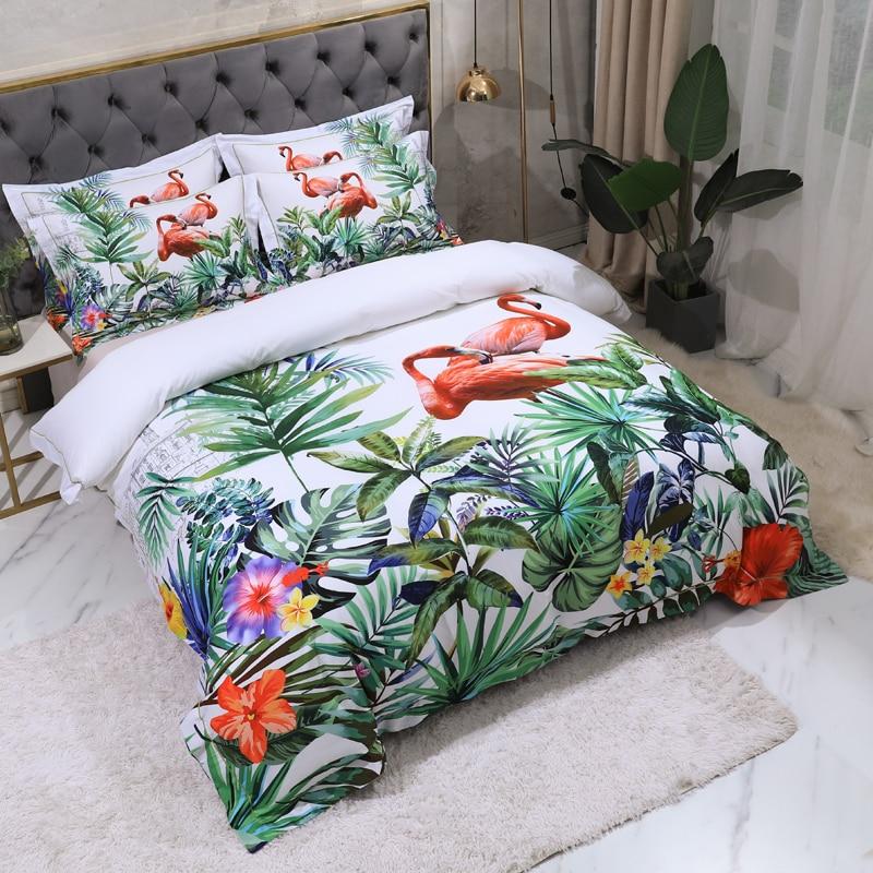 Flamingo & Leaves Duvet Cover Set