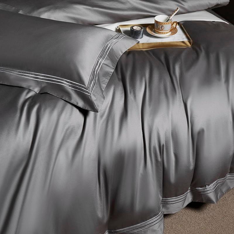 Elegant Gray Egyptian Duvet Set