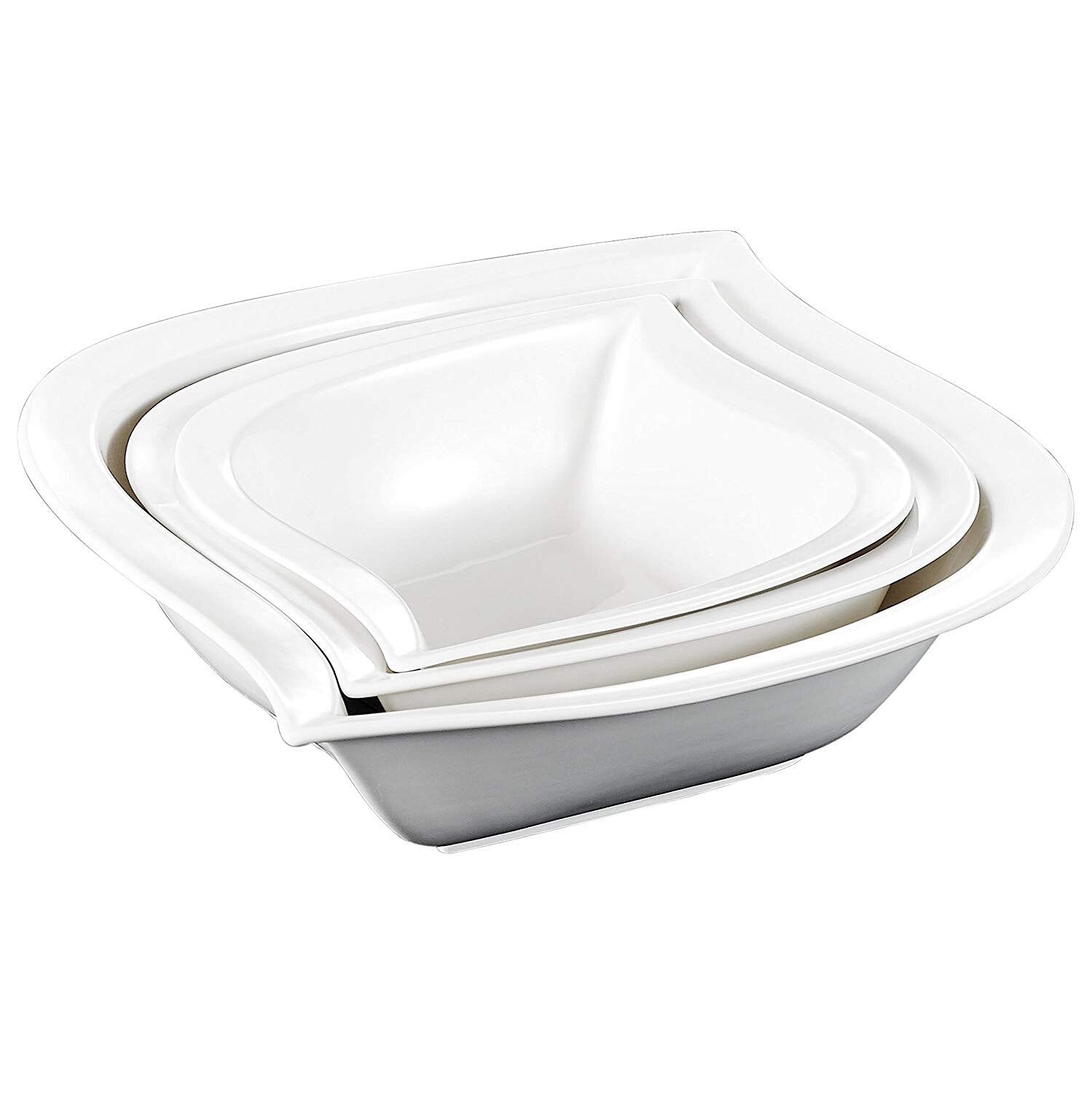 Elvira 3-Piece Ivory White Porcelain Bowls (7". 8.5"/ 10") - Nordic Side - 10, 85, Bowl, Bowls, Ceramic, Cereal, Combi, Dinnerware, Elvira, Ivory, MALACASA, Piece, Porcelain, Salad, Set, Soup