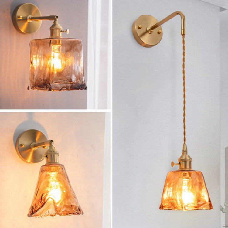 Vintage Hand-Blown Glass Wall Sconces