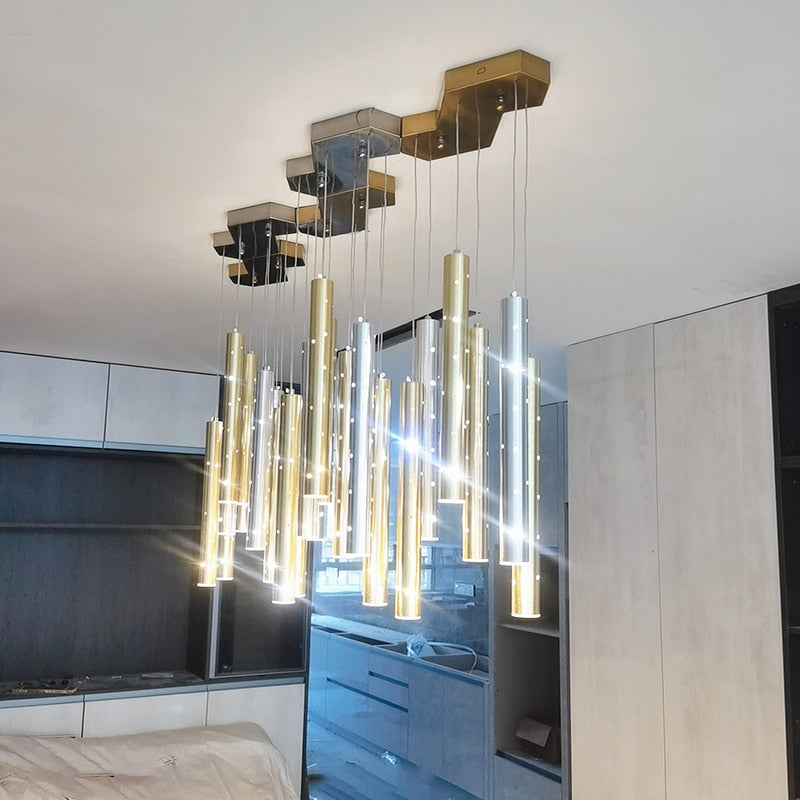 Modern Style Bars of Light Chandelier