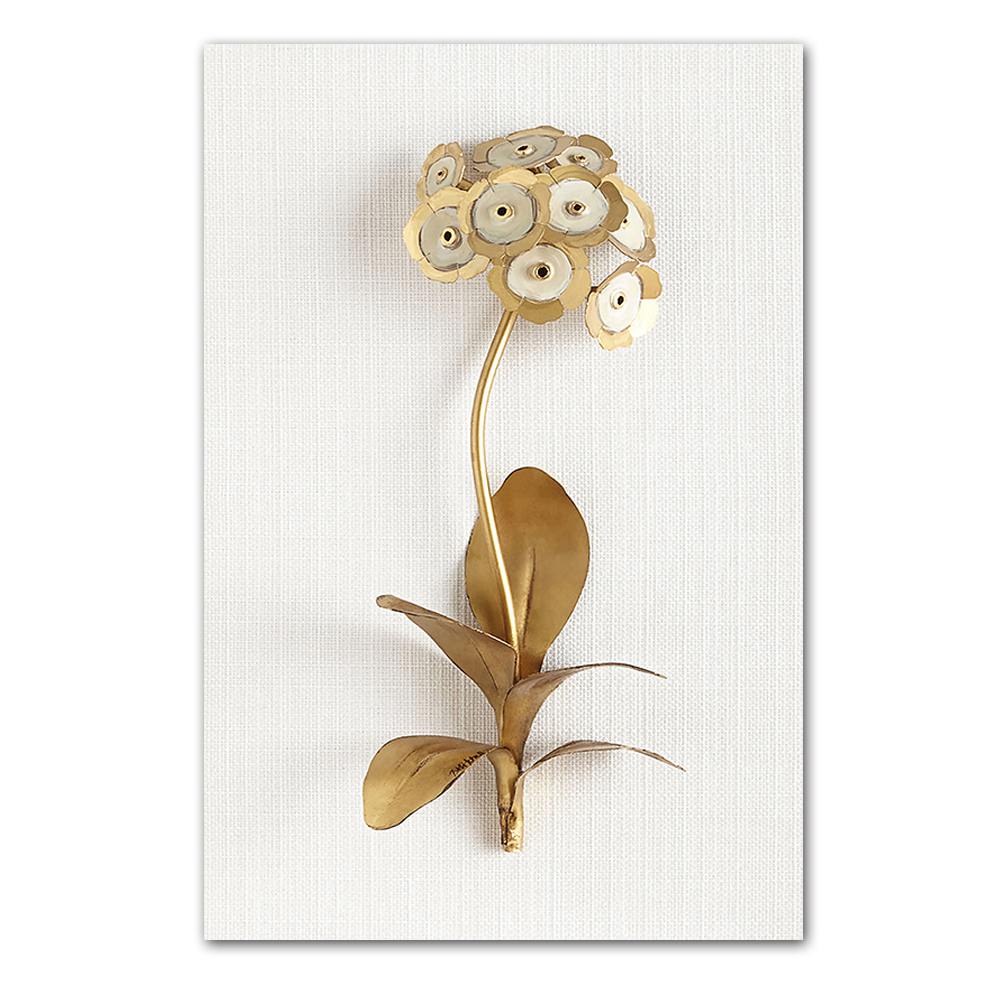 Natural Golden Flowers and Leaves Canvas Poster