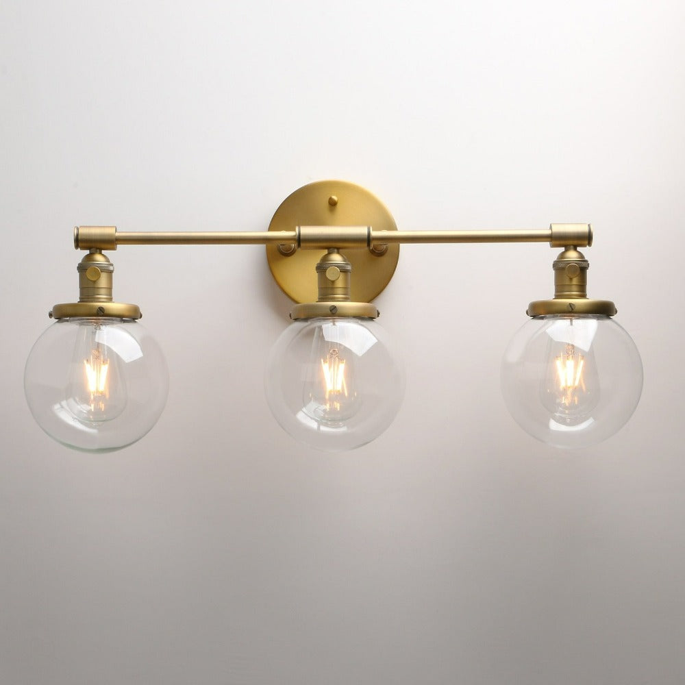 Three-Bulb Deacon Glass Globe Wall Sconce